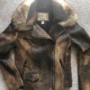 Wilsons Leather Jacket with Faux Fur Collar